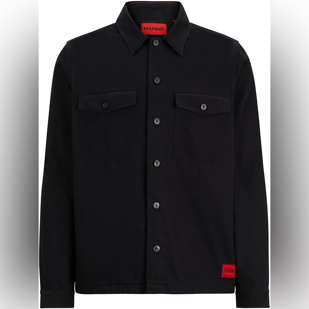 Hugo Overshirt Jacket Patch Pockets Button - image 2